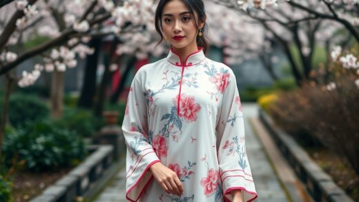 vilaroyal.ro | Tunici cu imprimeu de cerneală chinezească: artistic și caligrafic